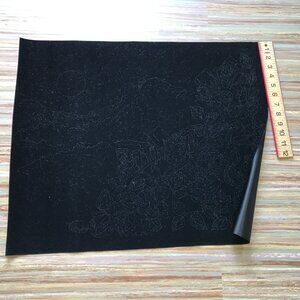 Flower Garden Pre-Printed Artex Tri-Chem Liquid Embroidery Black Velvet Fabric